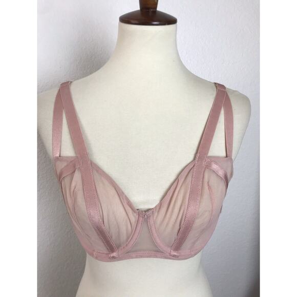 Victoria's Secret Lingerie Bra Unlined Balconette Sheer Underwire Very Sexy - Picture 1 of 9